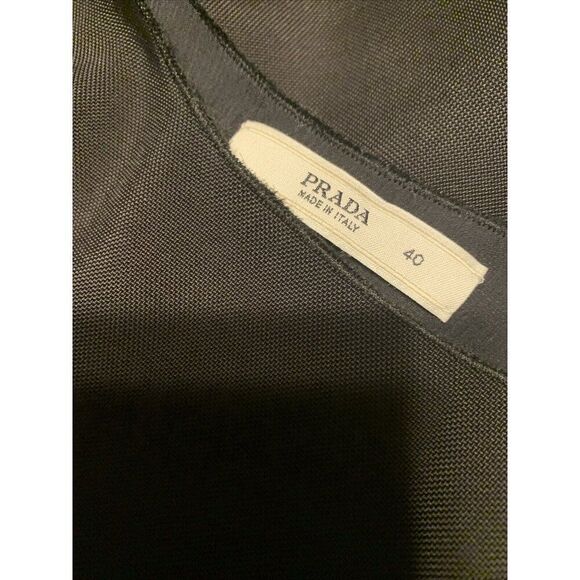 Prada Authentic Solid Black Tank Round Neck A Line Dress IT 40 US 4 Small - Picture 5 of 8
